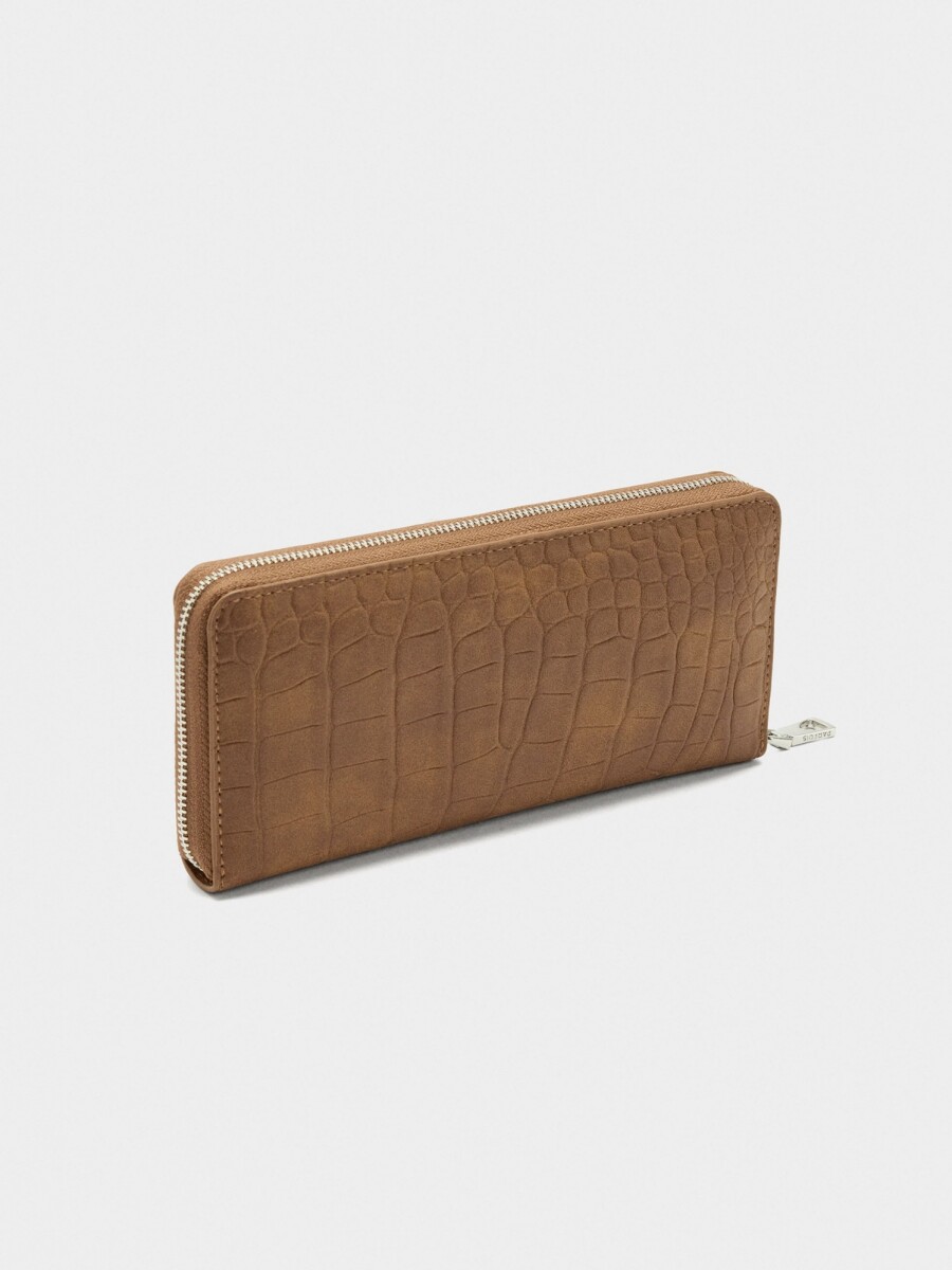 Cartera Con Grabado Animal L camel