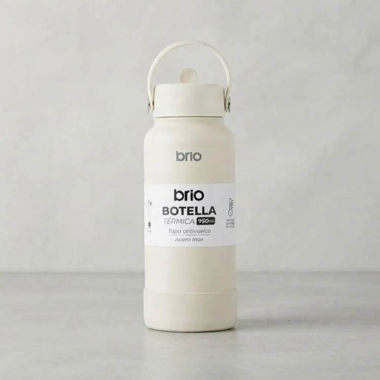 Botella Termica Brio 950ml Acero Inoxidable Color Crema Botella Termica Brio 950ml Acero Inoxidable Color Crema