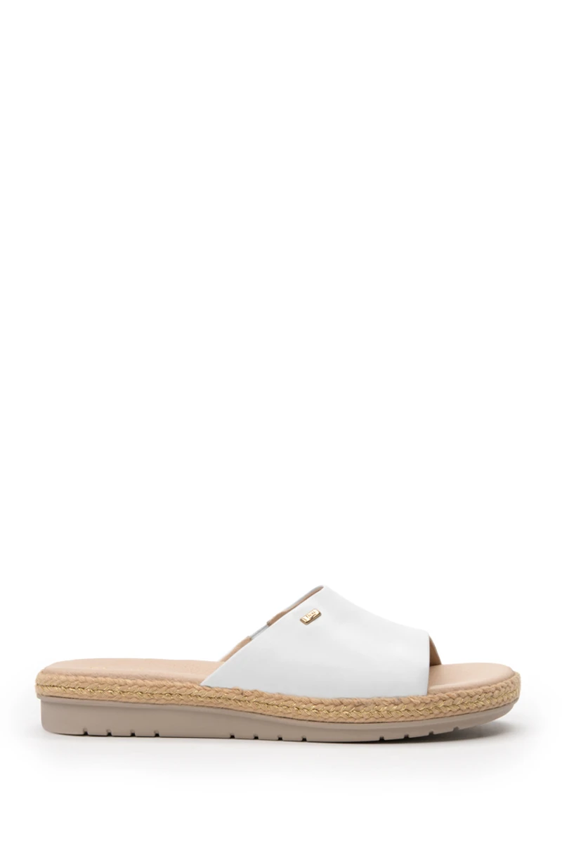 Sandalia Casual Flexi Para Mujer Con Suela Extra Ligera - Blanco 