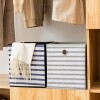 Caja de almacenamiento de tela a rayas alta Caja de almacenamiento de tela a rayas alta