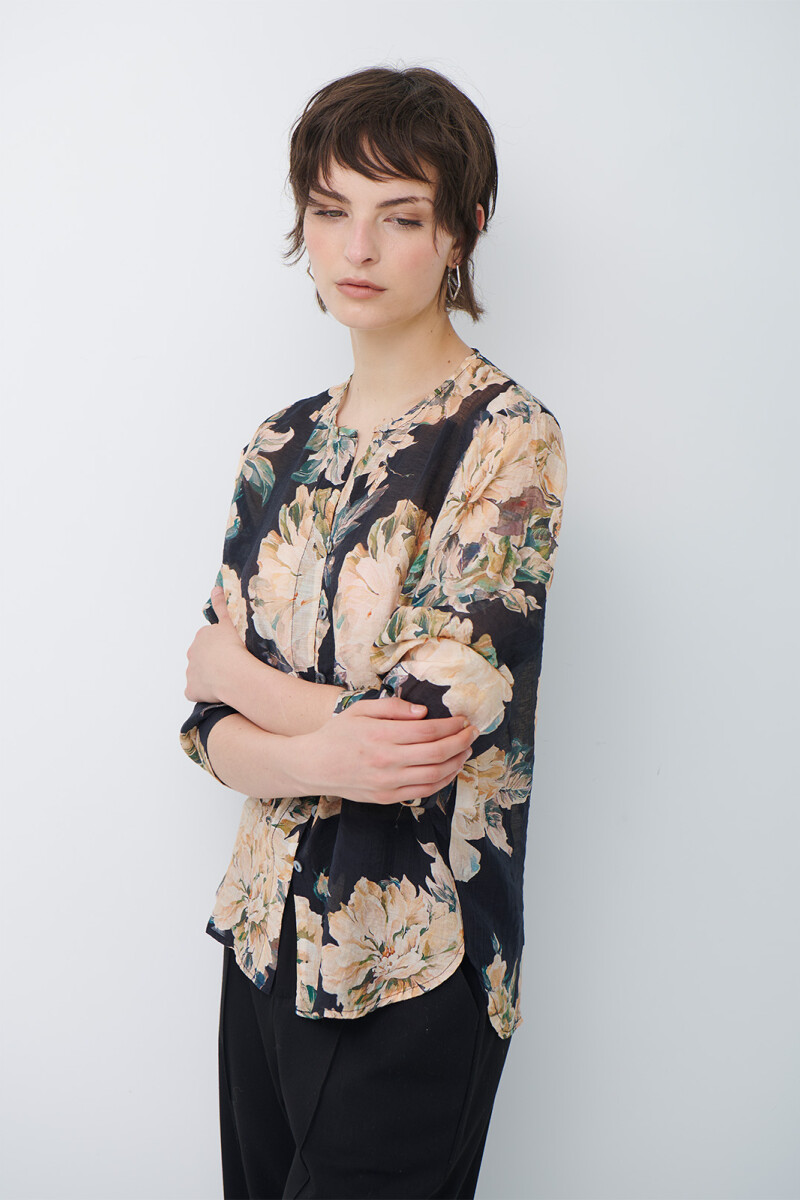 CAMISA JULIE FLOR NEGRO