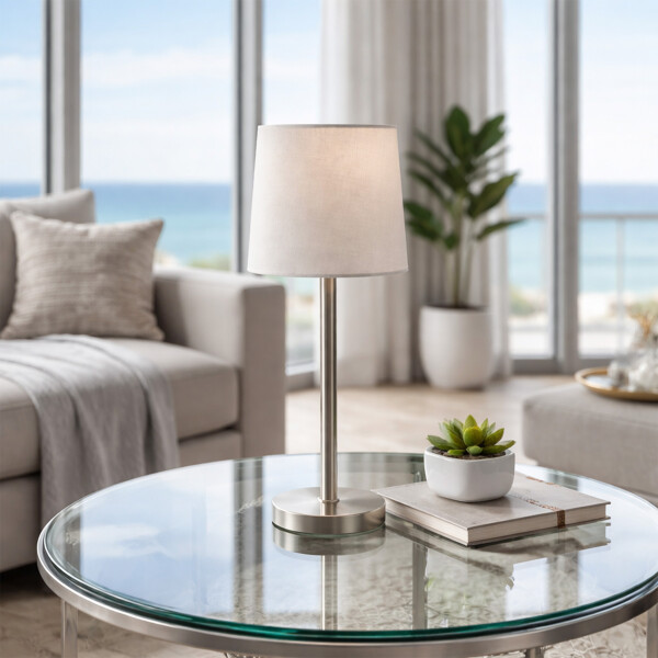 Lampara De Escritorio Mesa Portátil 220V Con Puerto Usb Color Plateado