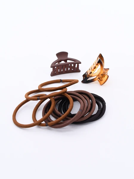COLEROS Y PINZA PACK X 14 MARRON