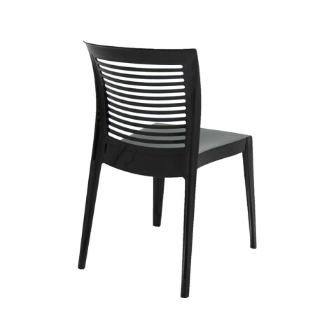 Silla apilable negra "VICTORIA" respaldo abierto -TRAMONTINA TD0643
