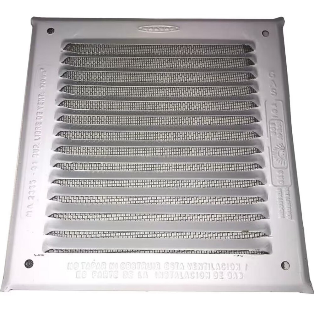 Rejilla ventilación esmaltada con mosquitero 15x15cm Rejilla Ventilación Esmaltada Con Mosquitero 15x15cm