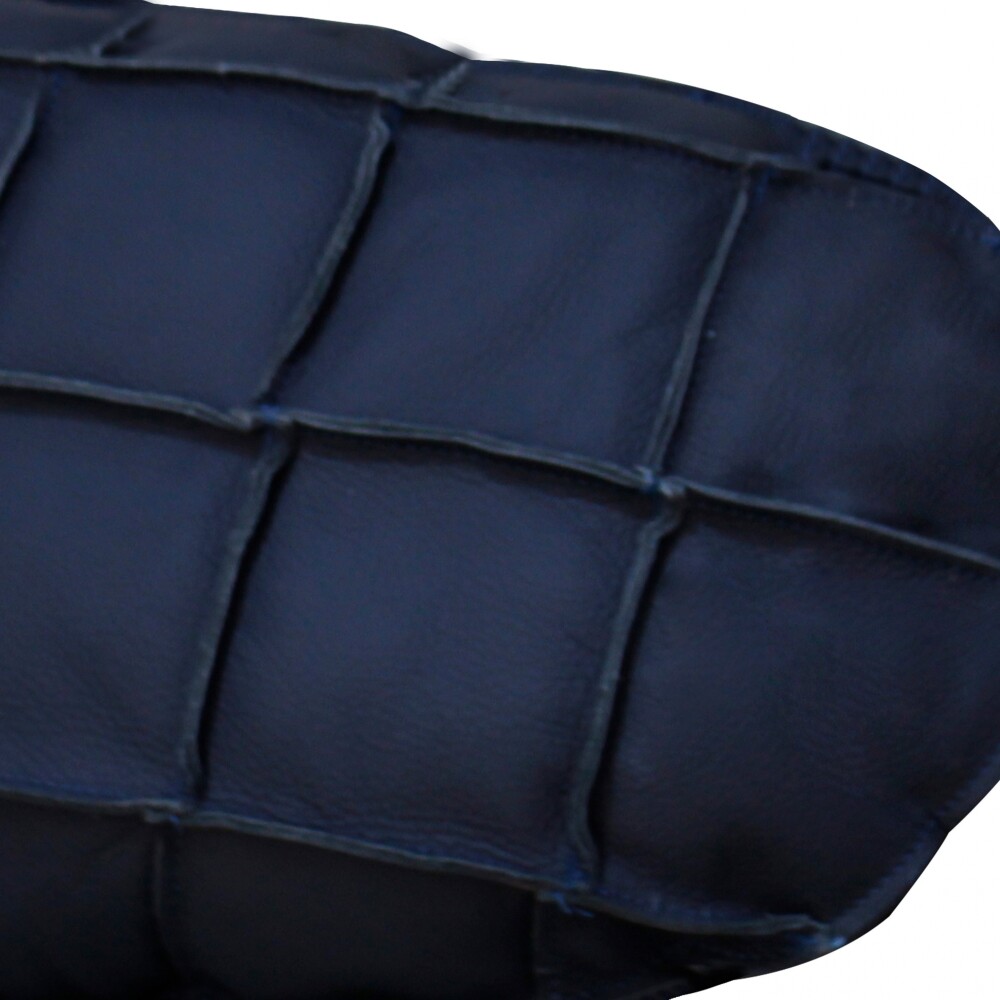 Almohadón Ovalado Grande - 100% Cuero 76x35 cm Azul
