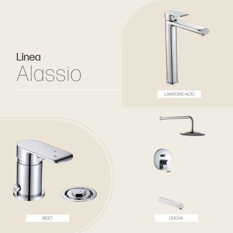 JUEGO DE GRIFERIA DUCHA EMBUTIDA LAVATORIO ALTO Y BIDET CROMO