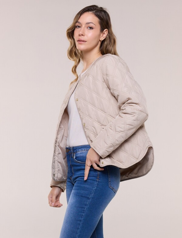Campera Capitoneada Btns BEIGE