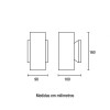 APLIQUE ADO. 2XGU10 GRIS HORMIGON IP54 ALUMINIO APLIQUE ADO. 2XGU10 GRIS HORMIGON IP54 ALUMINIO