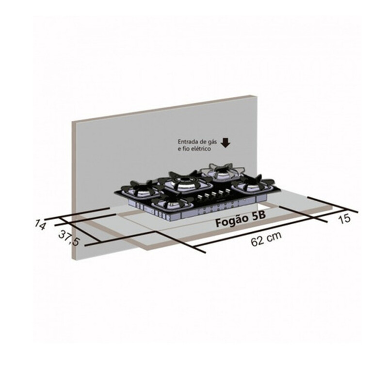 Anafe Con Alimentación A Gas - Mueller Cooktop 5 Hornallas Anafe Con Alimentación A Gas - Mueller Cooktop 5 Hornallas