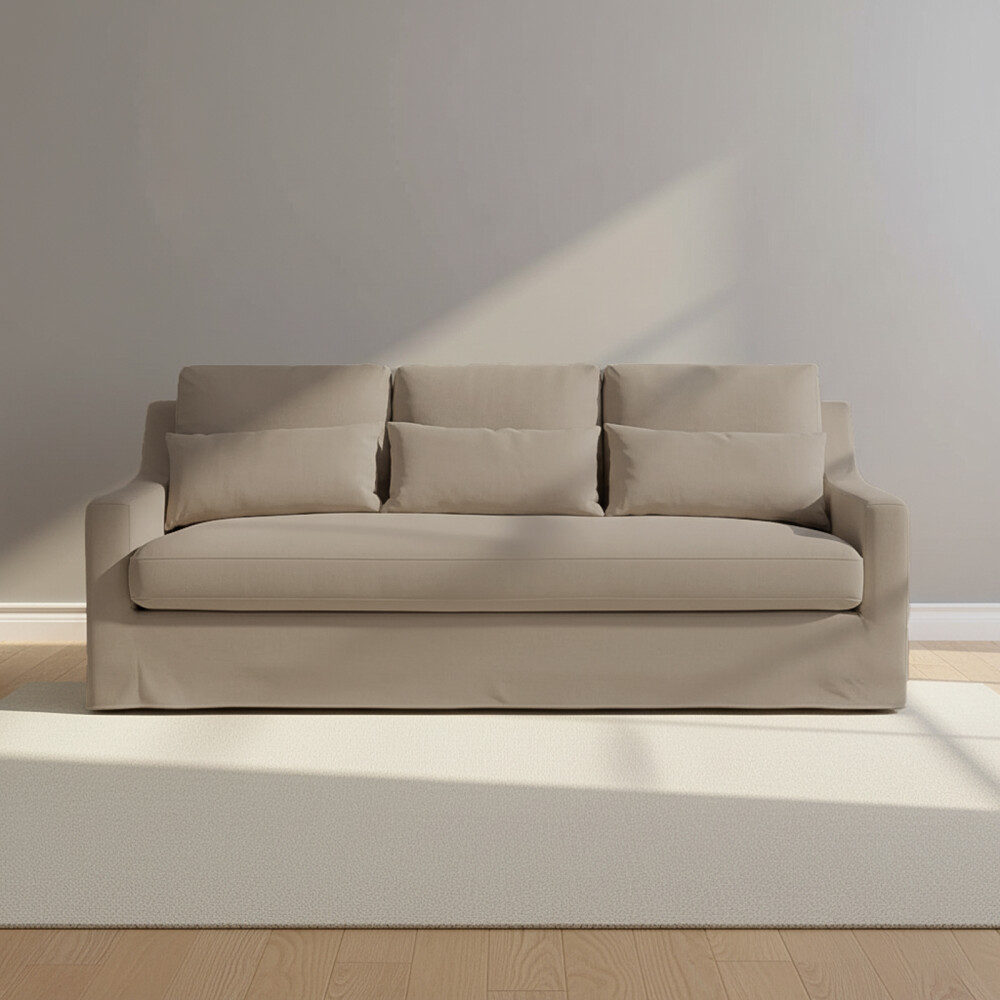 SOFÁ 3 CUERPOS TELA VERDE SINGAPUR KHAKI