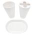 Kit Set Dispensador Jabon Y Porta Cepillo Soporte Cepillos Variante Color Blanco