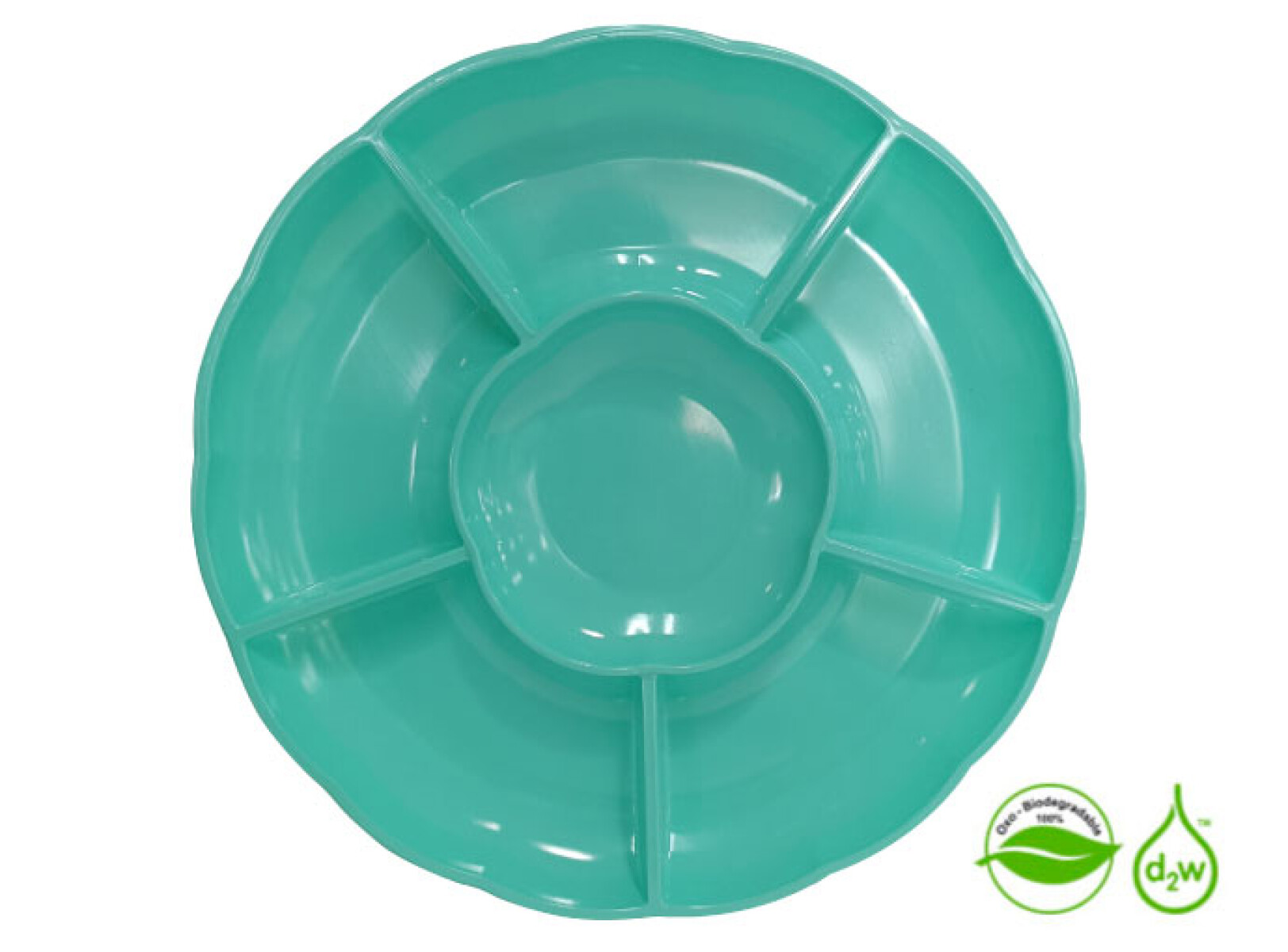 Bandeja Circular Biodegradable para Copetin x3 Un - Verde Menta 