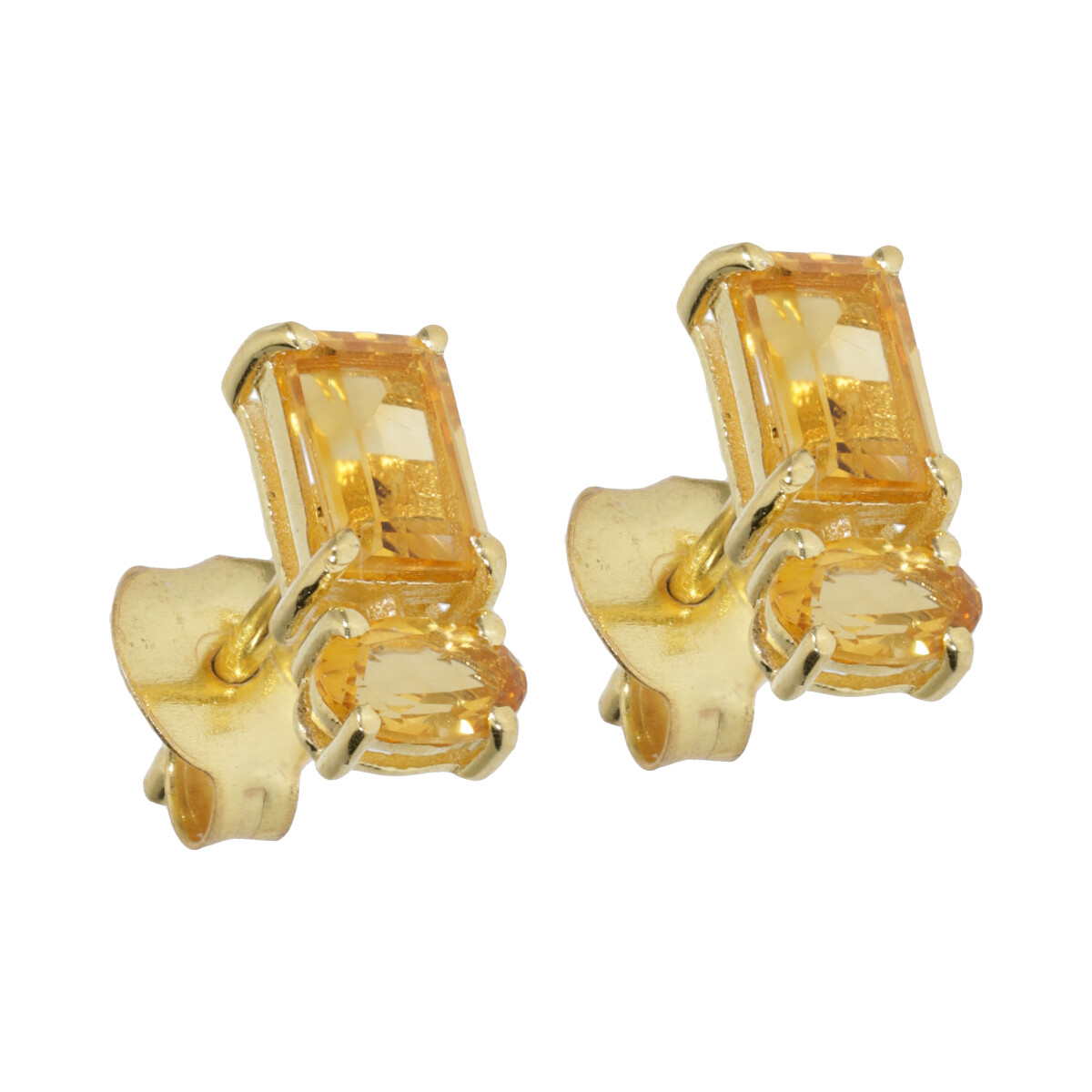 Caravanas Karvik Plata 925 bañada en oro 18K 