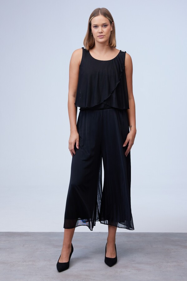 Pantalon Crop Gasa NEGRO