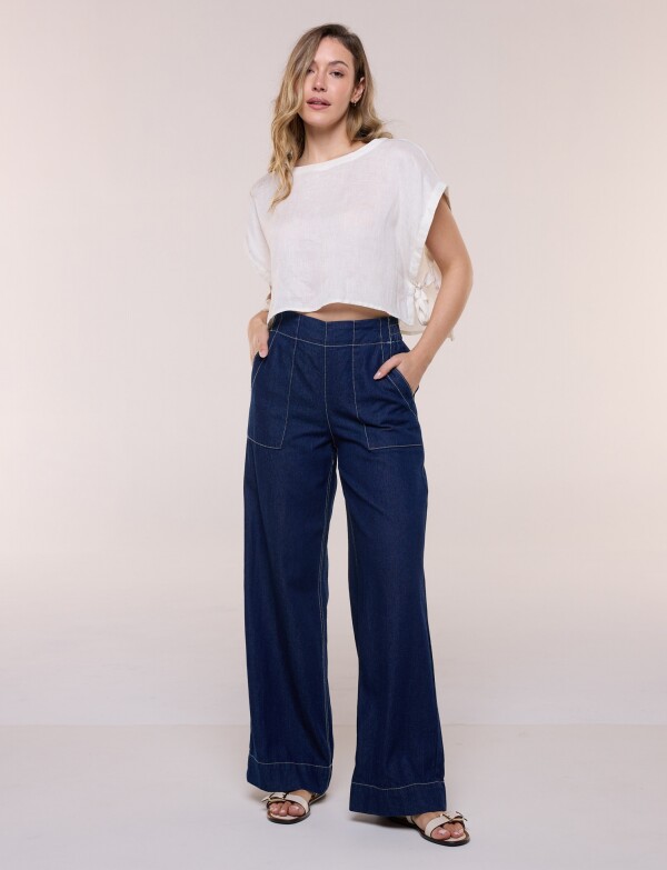 Jean Pull On Wide Leg JEAN OSCURO