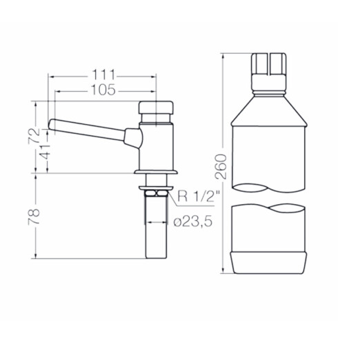 DISPENSADOR DOSIFICADOR JABON MONOCOMANDO ACCESORIOS 000