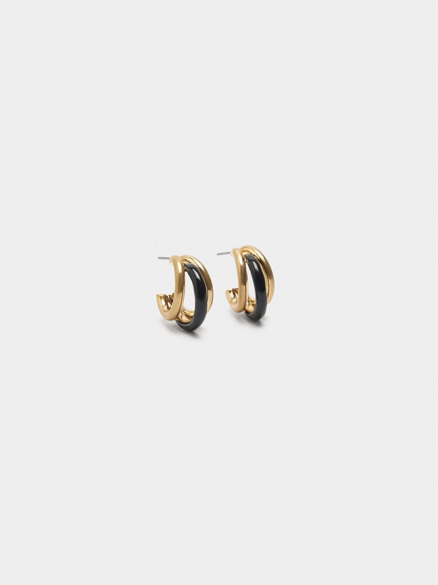Aros Con Esmalte - negro 