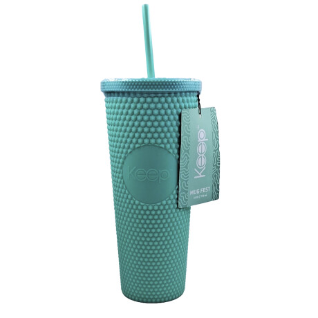 Vaso Tumbler C/Bombilla 700ml Keep Turquesa