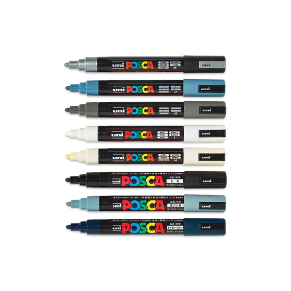 Marcadores Uni Posca PC-5M x8 colores Monótonos