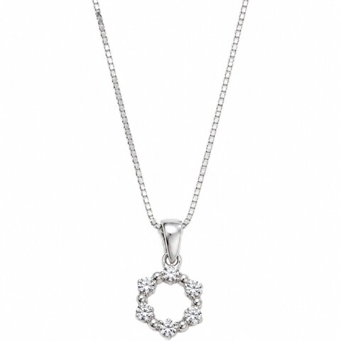 Cadena con colgante circulo con zirconias Cadena con colgante circulo con zirconias