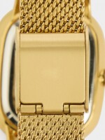 Reloj De Malla Metálica De Acero Inoxidable dorado