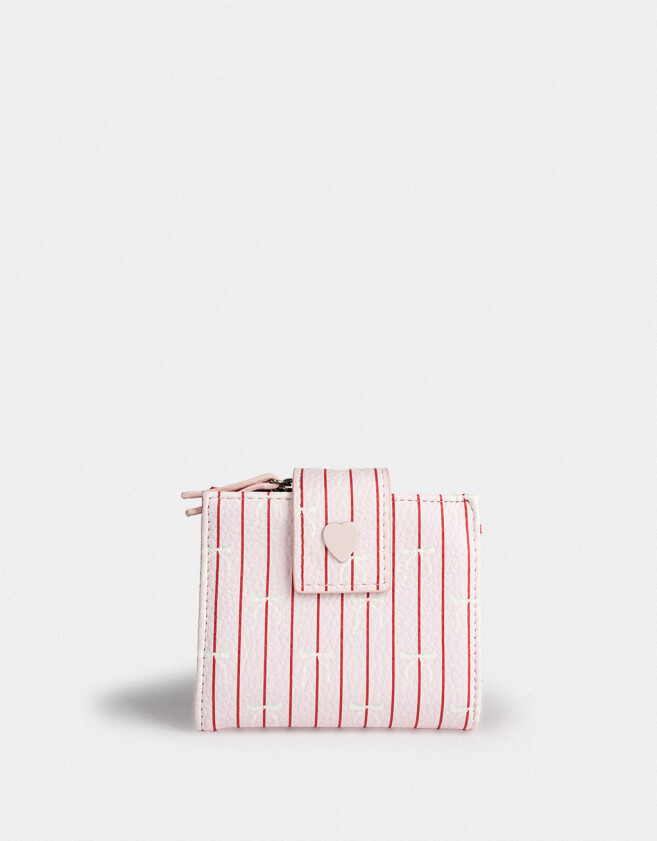 Billetera Billetera De Cuerina Corazón - Rosa Viejo