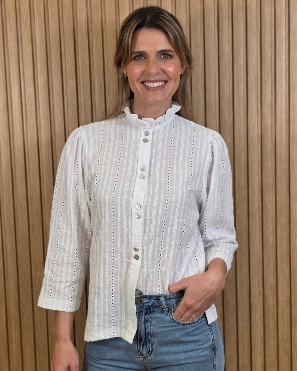 Camisa Carlita - Broderie Blanco 