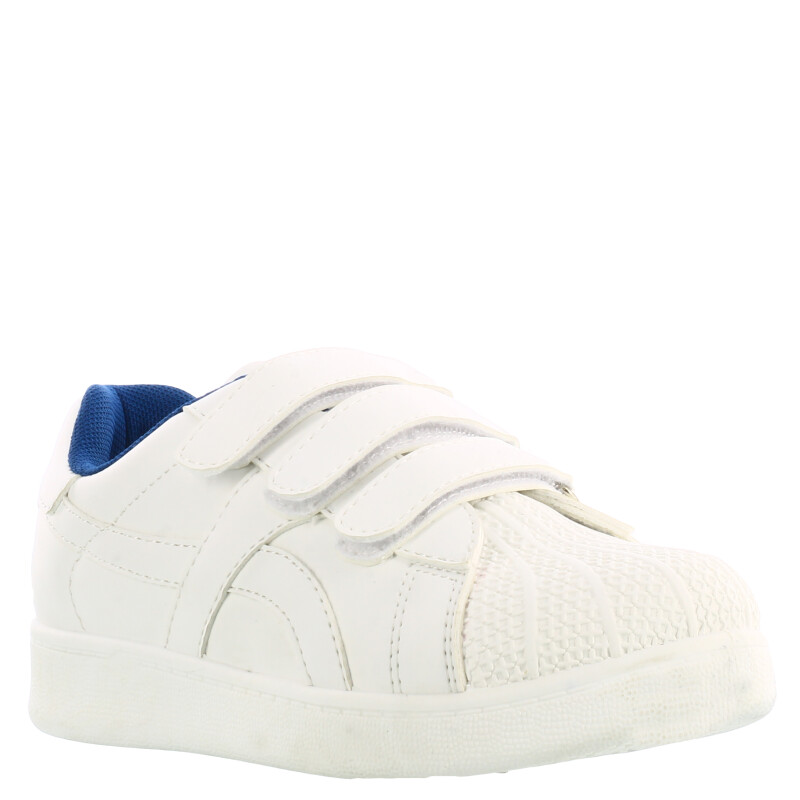 Championes Infantiles Push DANISH con velcros Blanco - Azul Marino