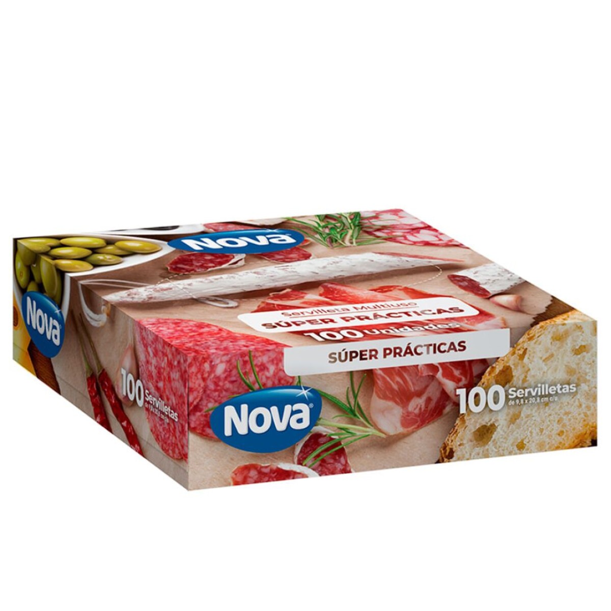 SERVILLETAS NOVA MULTIUSO 100 UNIDADES CAJA SERVILLETERO 