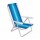 Reposera Silla Reclinable De Playa 4 Posiciones Aluminio Azul/celeste