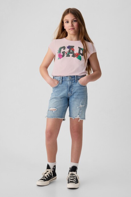 Remera Logo Gap Manga Corta Niña Light Peony