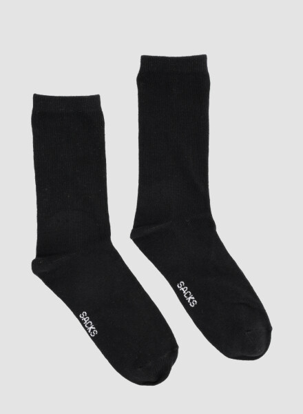 Medias de algodón en colores lisos Negro