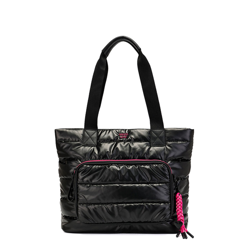 Bolso Las Oreiro Shopper Negro - Fucsia