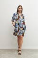 Vestido camisero estampado multicolor