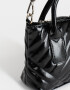 City Puffy Cartera City Efecto Craquelada - Negro