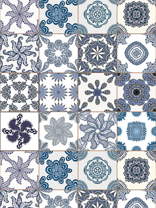 WALLPOPS BLUE AZULEJOS WINSOWS FILM N/A