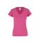 Camiseta jaspe escote en v dama Fucsia