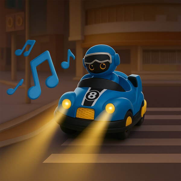 Auto Control Remoto Autitos Chocadores Go Karts Con Sonido Color Rojo y Azul