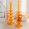 Porta velas de vidrio en colores alto Naranja