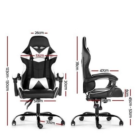 Silla Gamer Lumax Rom Negro/blanco 001