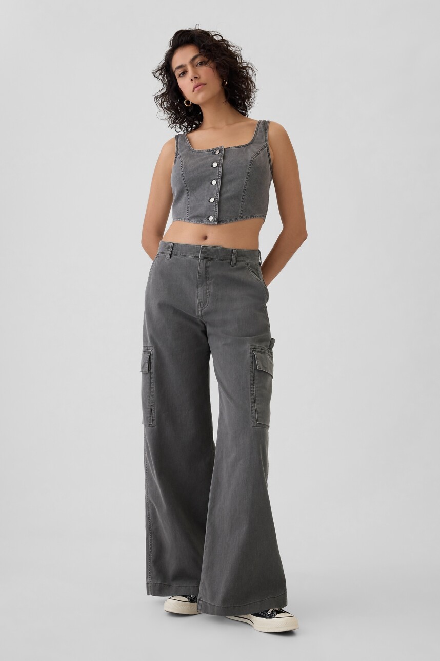 Pantalón Cargo Baggy Mujer Soft Black