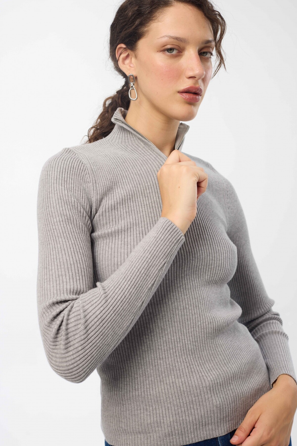 Buzo Zip Gris