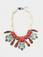 Collar Cuentas De Resina Con Charms De Tigre multicolor