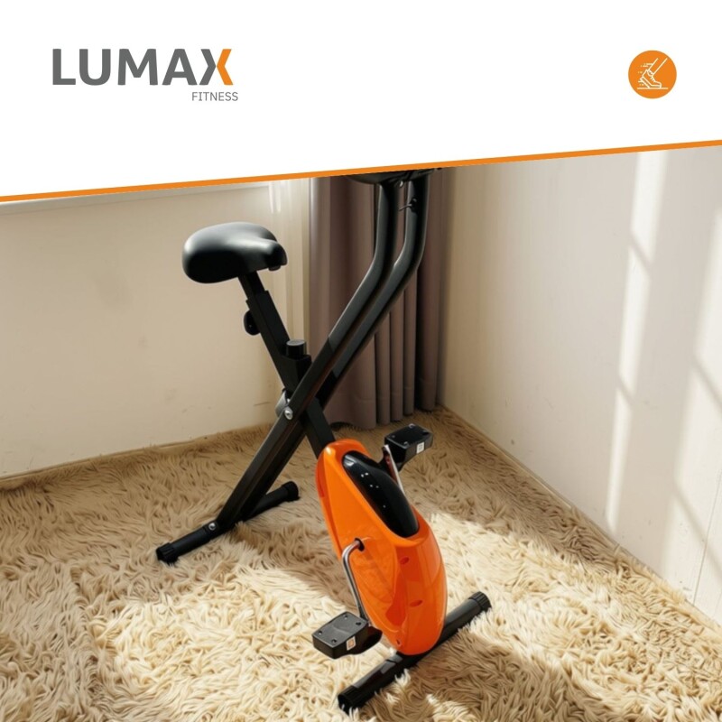 Bicicleta Fija Ergométrica Plegable Altura Ajustable Naranja