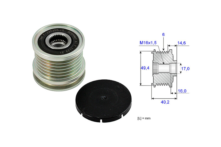 Polea Alternador Marcha Libre Seat Inca Diesel/Cordoba/Toledo Diesel Volks Golf/Polo/Caddy Ii 93-03 Polea Alternador Marcha Libre Seat Inca Diesel/Cordoba/Toledo Diesel Volks Golf/Polo/Caddy Ii 93-03