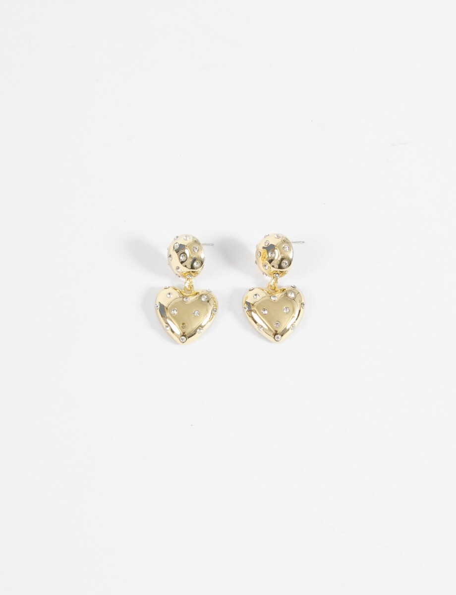 Caravanas cora con strass - dorado 