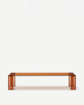 Mesa de centro Adularia de cristal templado marrón 140 x 60 cm