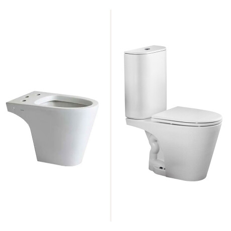 JUEGO INODORO LARGO MOCHILA TAPA Y BIDET MARINA BLANCO BLANCO