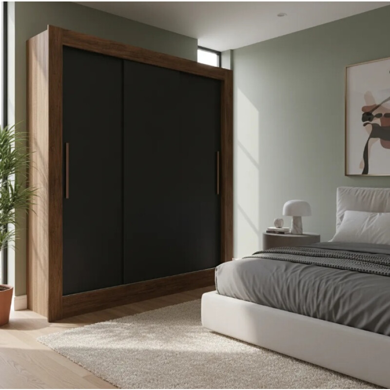 Placard Ropero 3 Puertas Corredizas Dormitorio Negro